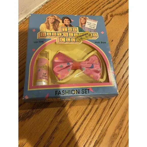 The Babysitter's Club‎ Vintage Fashion Set Lip Tint Hair Bow NEW 1991 RARE NOS - Picture 2 of 10